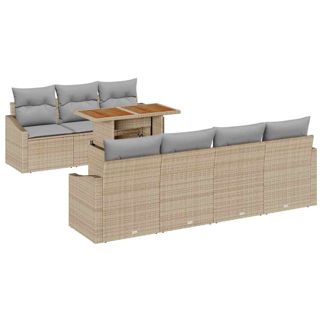 Have Spisebordssæt med pude 8 pcs Beige og grå
