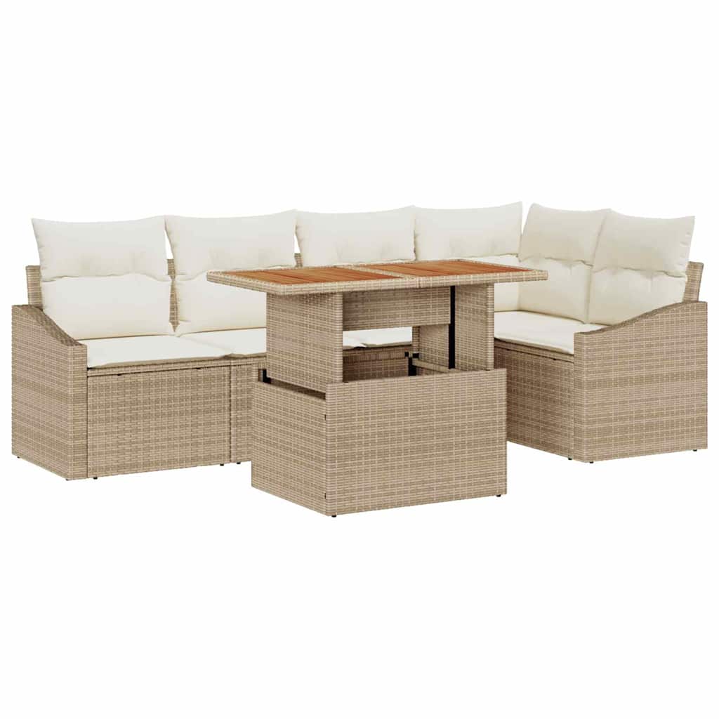 Havesofa Sæt 6 stk. Beige og creme