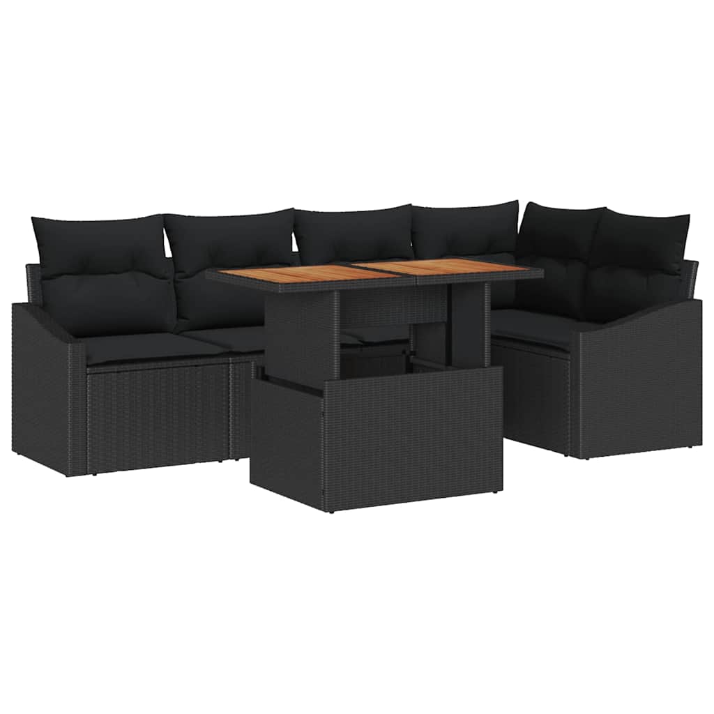 Havesofa Sæt 6 stk. Sort og Brunt