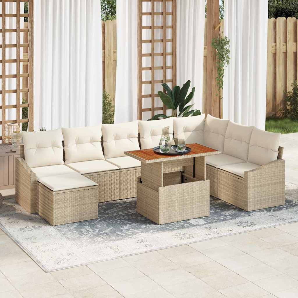 Have Spisebordssæt med pude 9 pcs Beige og creme