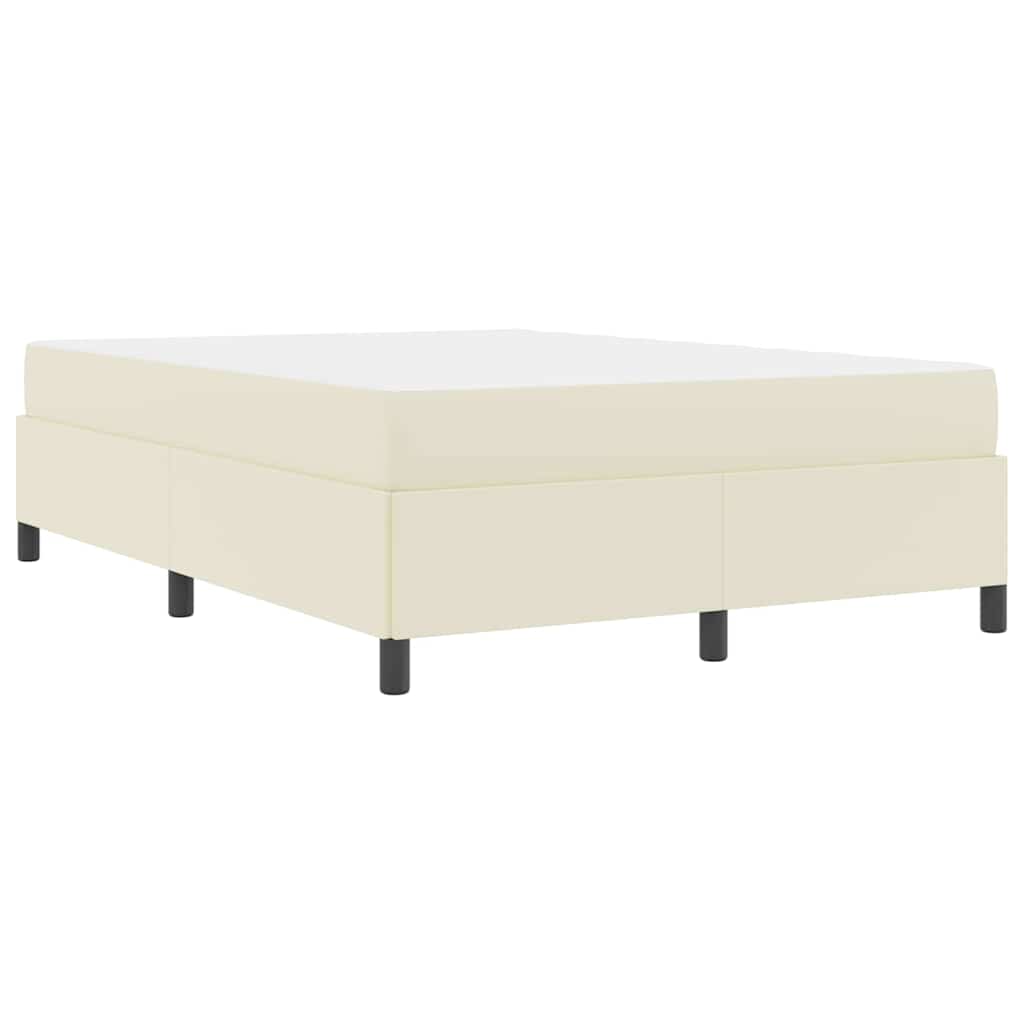 Sengestel med madras Creme 160 x 200 cm Stof