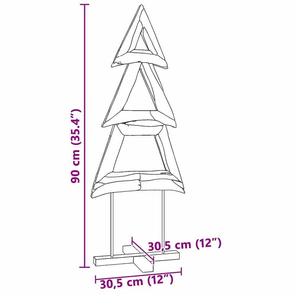 Juletræ med stativ Brun 90 cm Massivt teaktræ