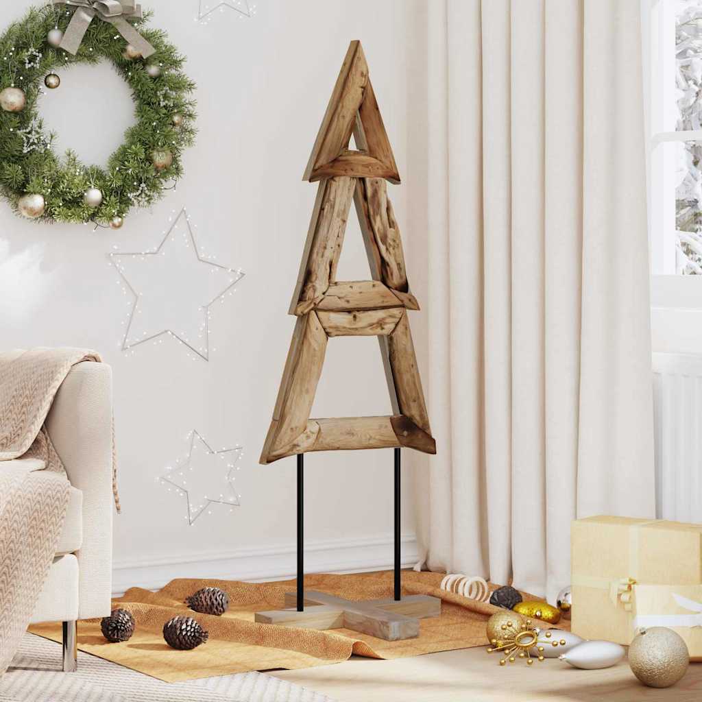 Juletræ med stativ Brun 120 cm Massivt teaktræ