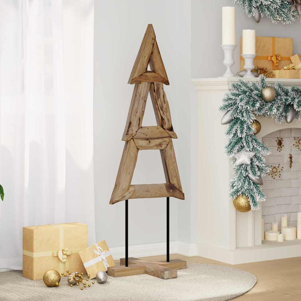 Juletræ med stativ Brun 120 cm Massivt teaktræ