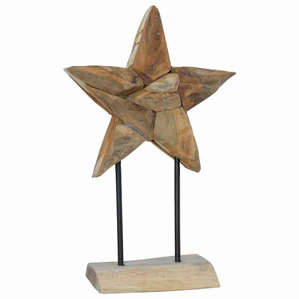 Jule Stjernen Brun 31 x 15 x 46 cm Massiv Teaktræ