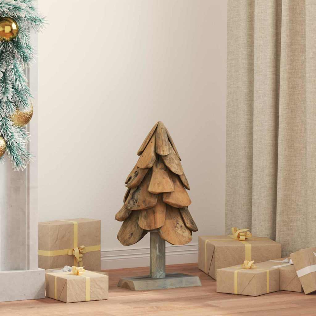 Juletræ med stativ Brun 61 cm Massivt teaktræ