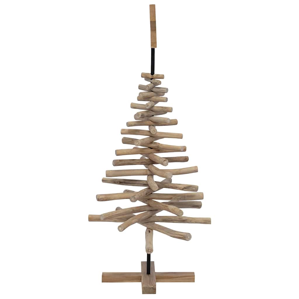 Juletræ med stativ Brun 120 cm Massivt teaktræ