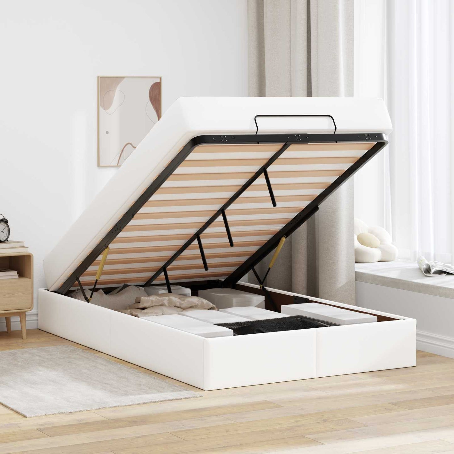 Sengeramme med madras Andet 2 stk. Hvid PVC