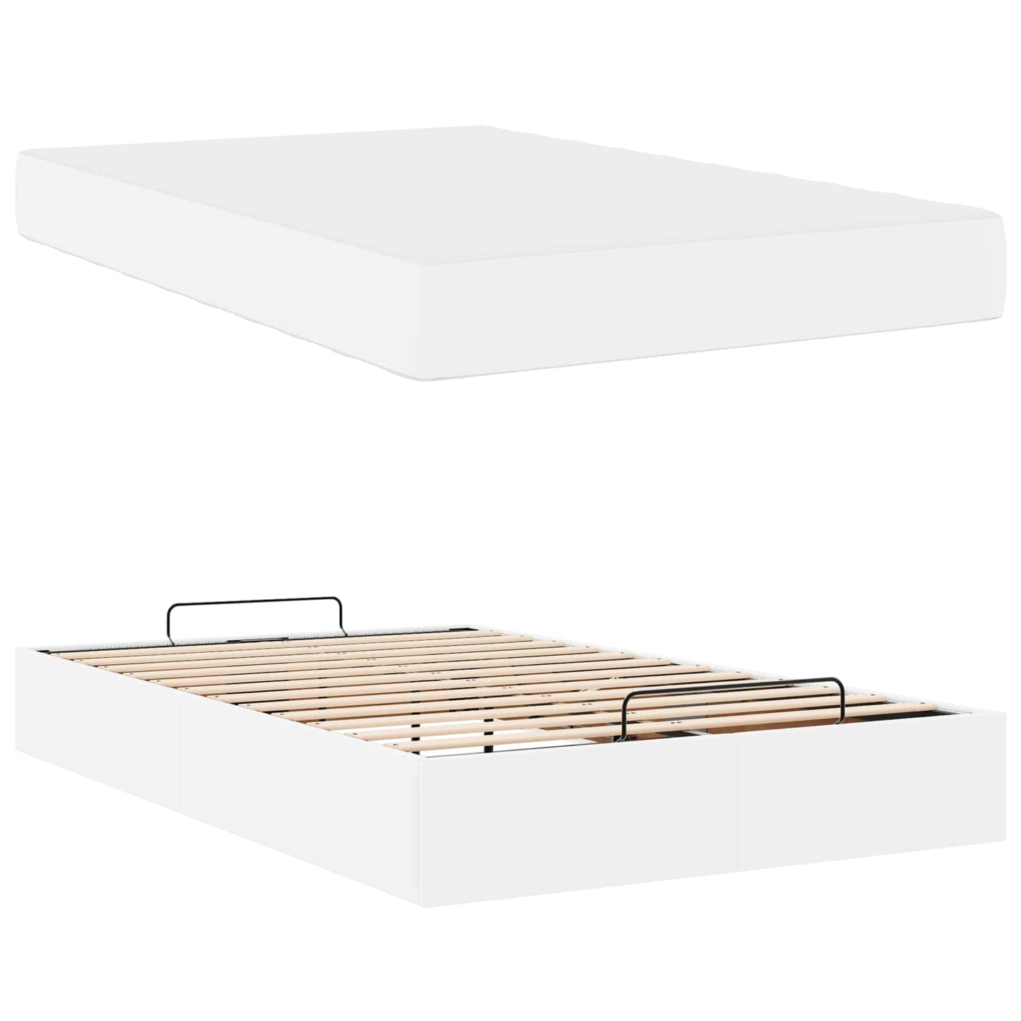 Sengeramme med madras Andet 2 stk. Hvid PVC