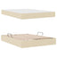 Seng med opbevaring og madras Creme 140 x 190 cm Polyester