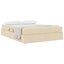 Seng med opbevaring og madras Creme 140 x 190 cm Polyester