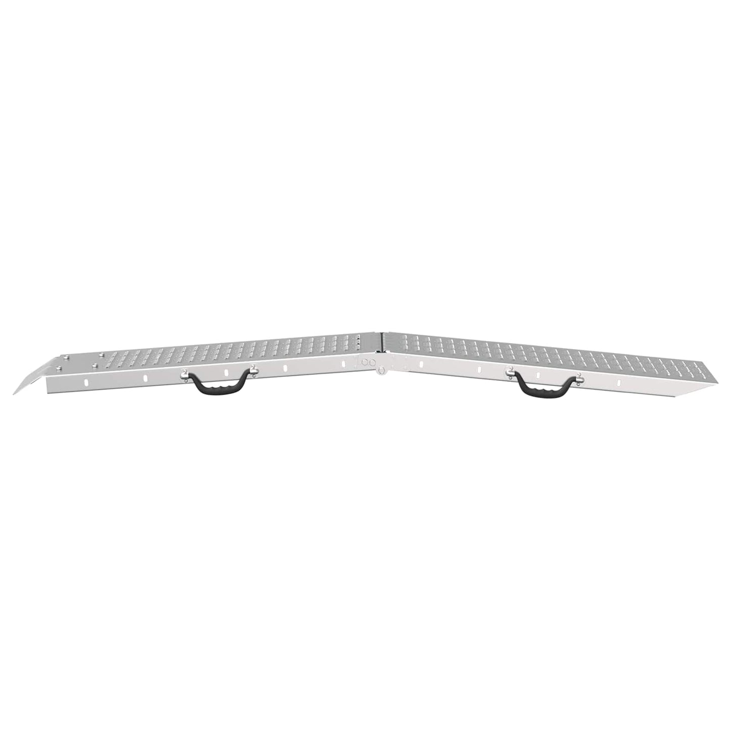 Foldbar rampe 200kg pr. rampe 2 pcs Sølv 166 x 23 x 4,5 cm