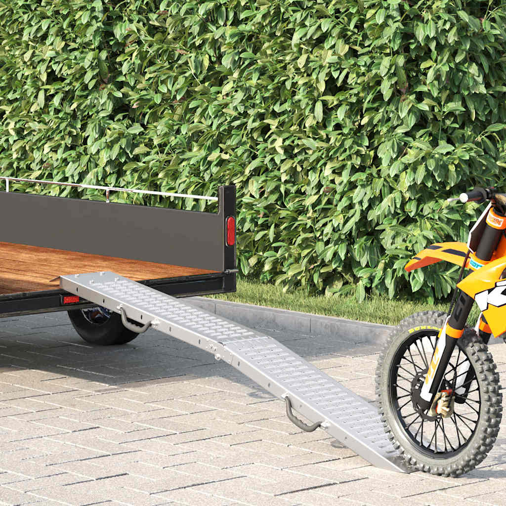 Foldbar rampe 200kg pr. rampe Sølv 186 x 23 x 4,5 cm