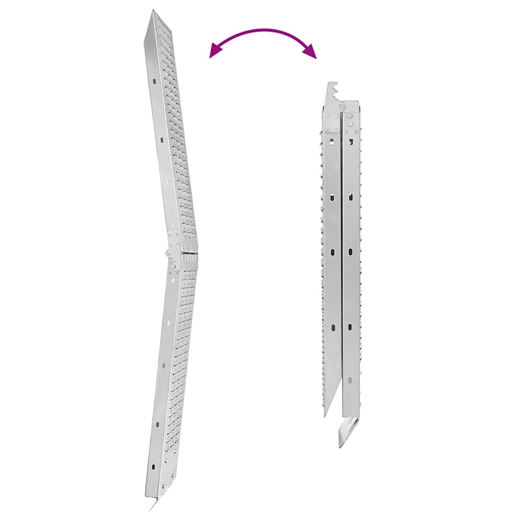 Foldbar rampe 200kg pr. rampe Sølv 186 x 23 x 4,5 cm