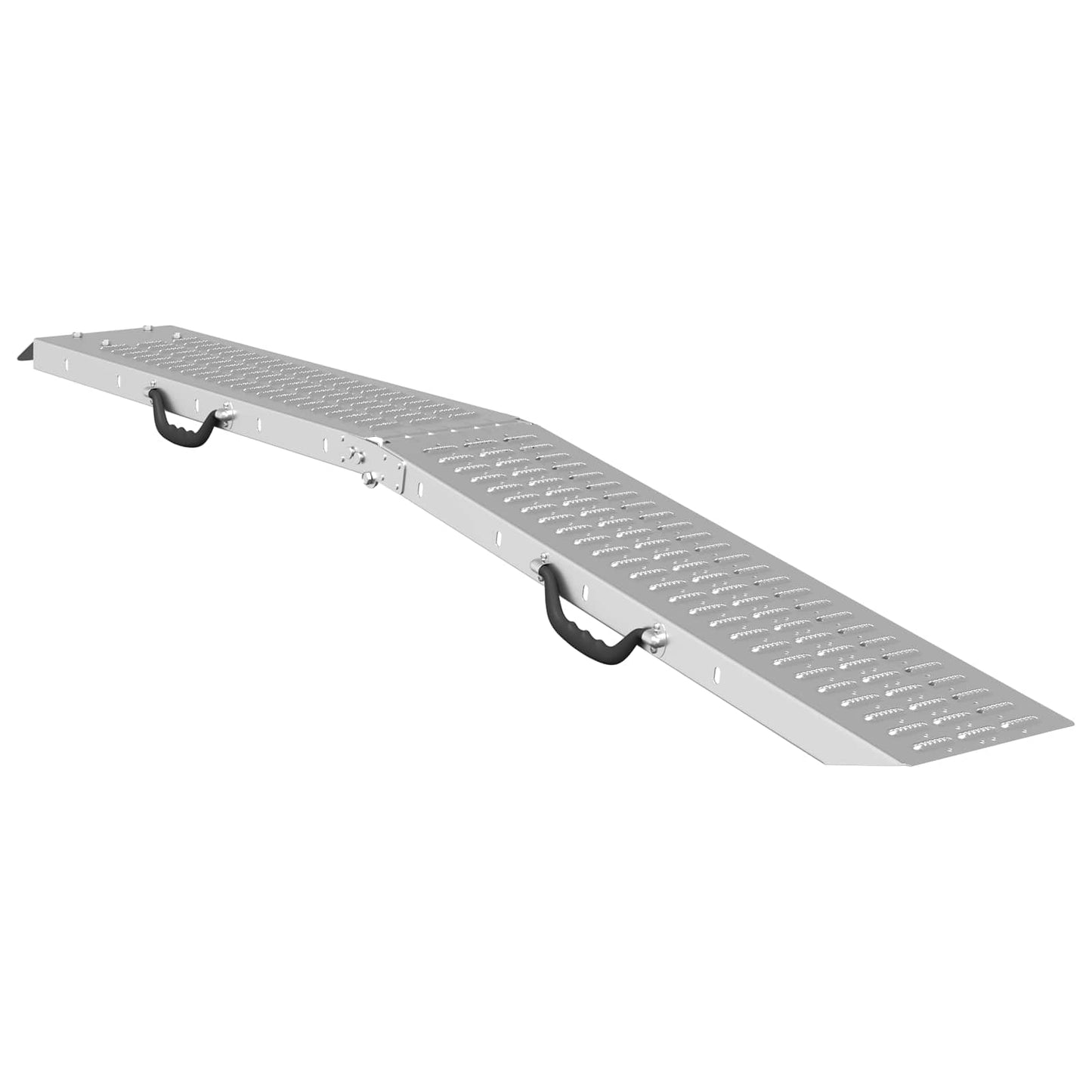 Foldbar rampe 200kg pr. rampe 2 pcs Sølv 186 x 23 x 4,5 cm