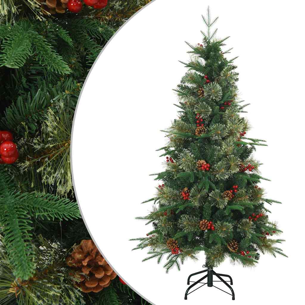 Kunstigt Hinged Juletræ med stativ Grøn 150 cm PVC, PE og Stål