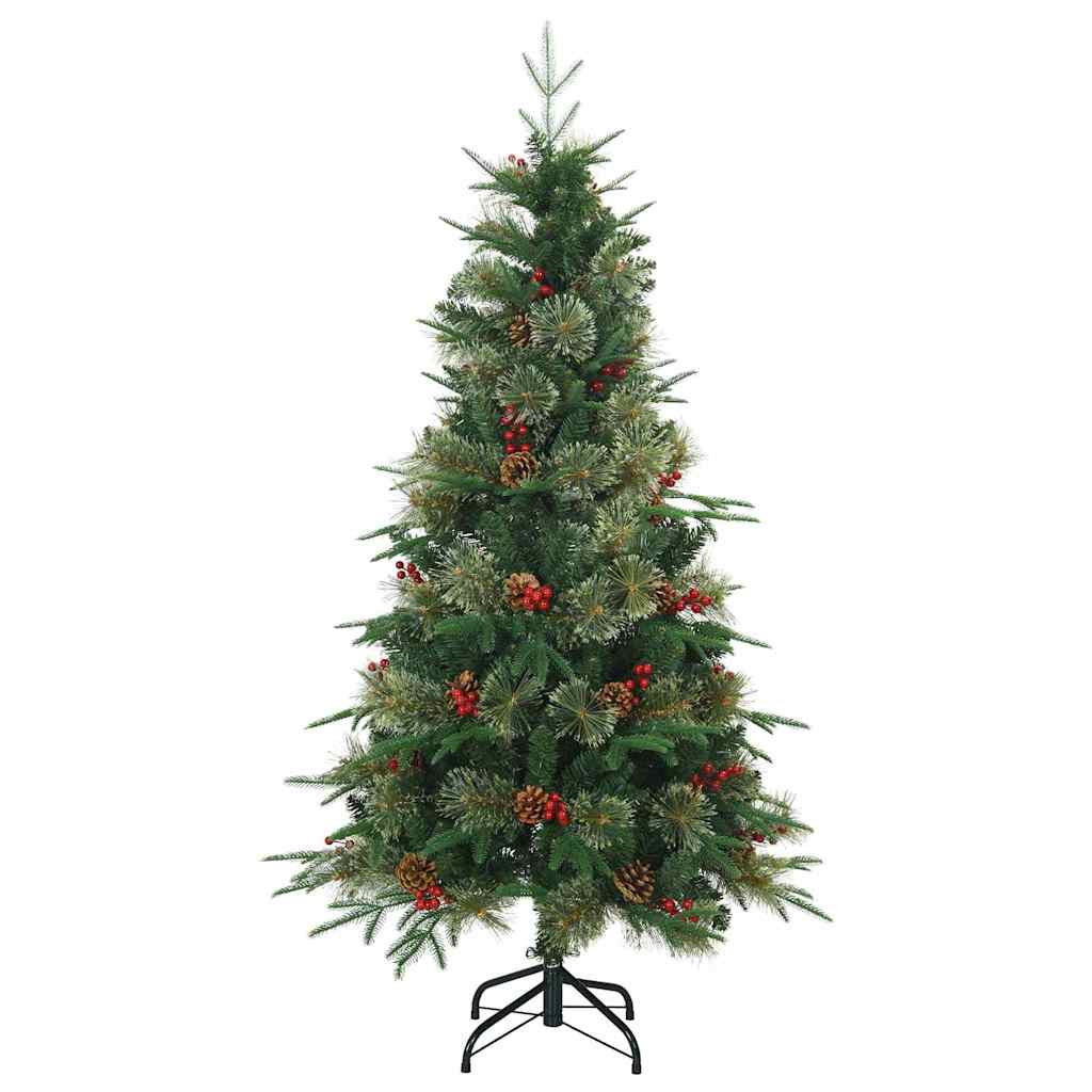 Kunstigt Hinged Juletræ med stativ Grøn 150 cm PVC, PE og Stål
