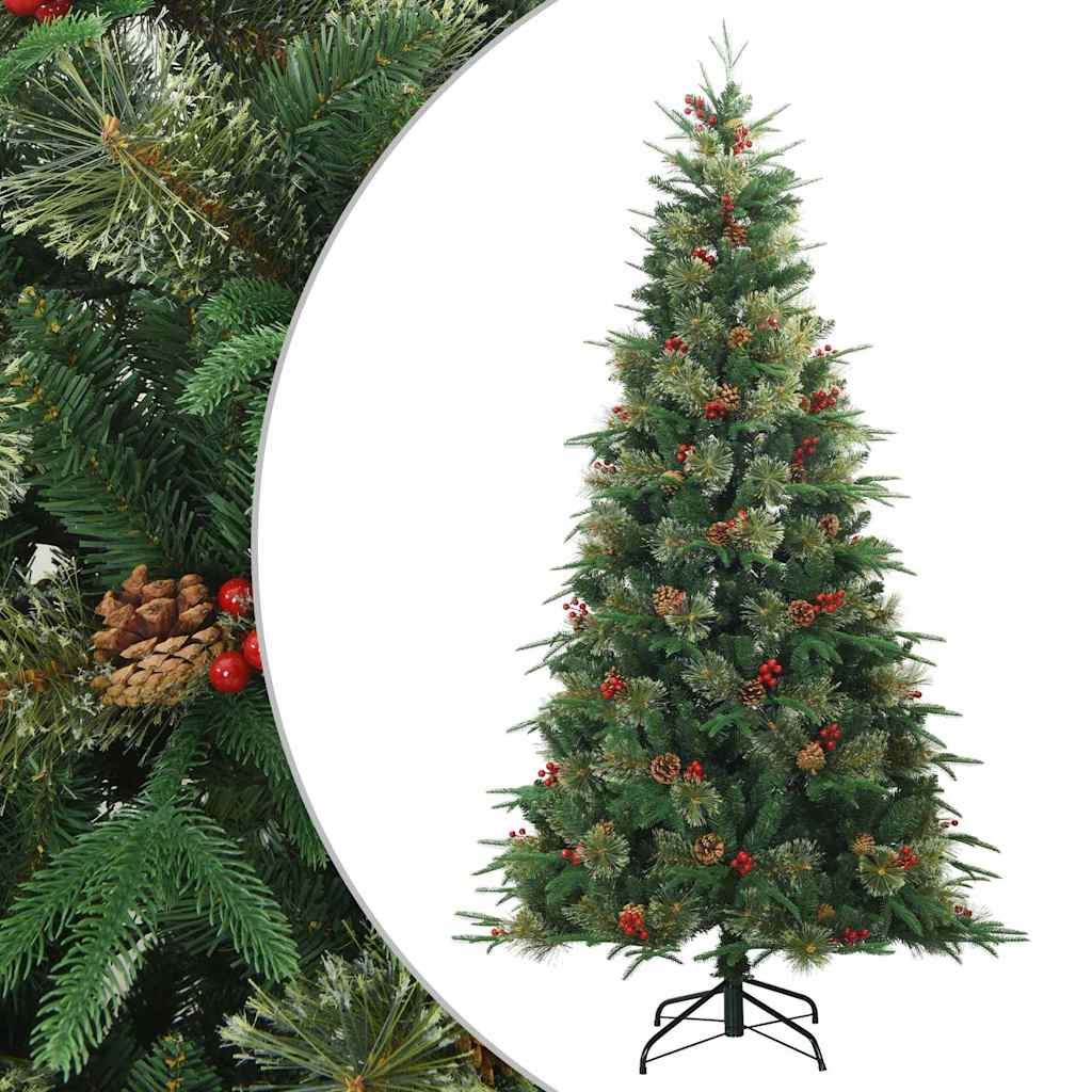 Kunstigt Hinged Juletræ med stativ Grøn 180 cm PVC, PE og Stål
