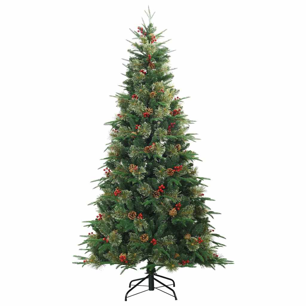 Kunstigt Hinged Juletræ med stativ Grøn 240 cm PVC, PE og Stål