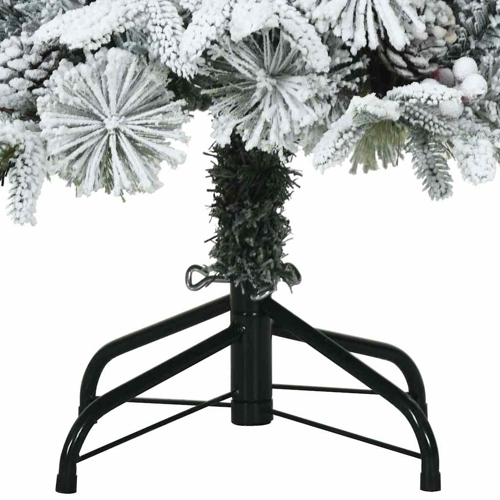 Kunstigt bøjelig juletræ snefløjtet Hvid 120 cm PVC, PE og Stål
