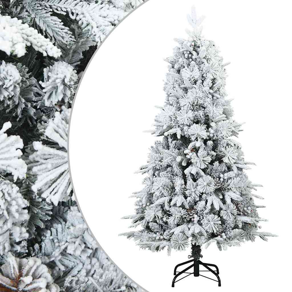Kunstigt bøjelig juletræ snefløjtet Hvid 120 cm PVC, PE og Stål