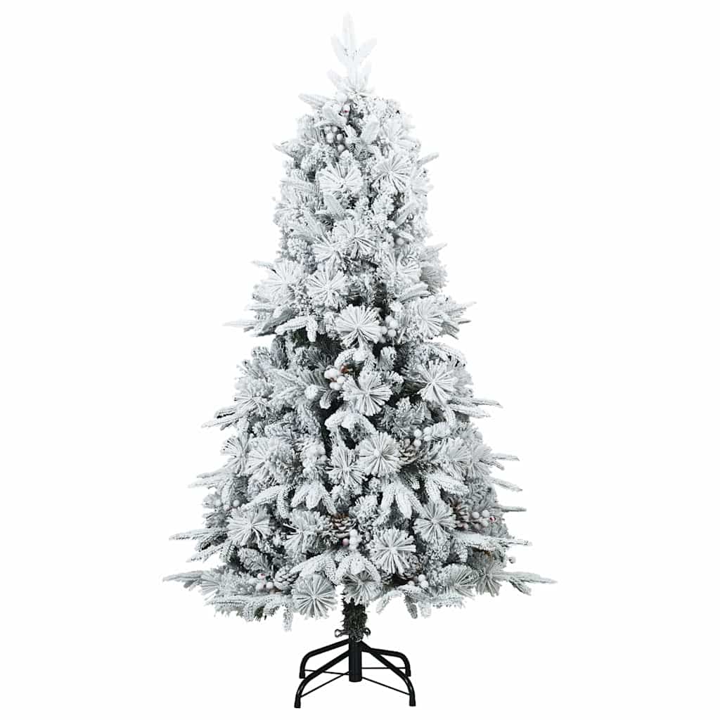 Kunstigt bøjelig juletræ snefløjtet Hvid 150 cm PVC, PE og Stål