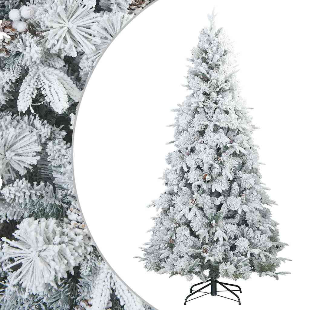 Kunstigt bøjelig juletræ snefløjtet Hvid 180 cm PVC, PE og Stål