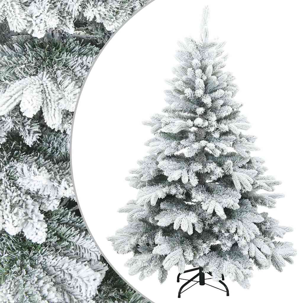 Kunstigt bøjelig juletræ snefløjtet Hvid 150 cm PVC, PE og stål