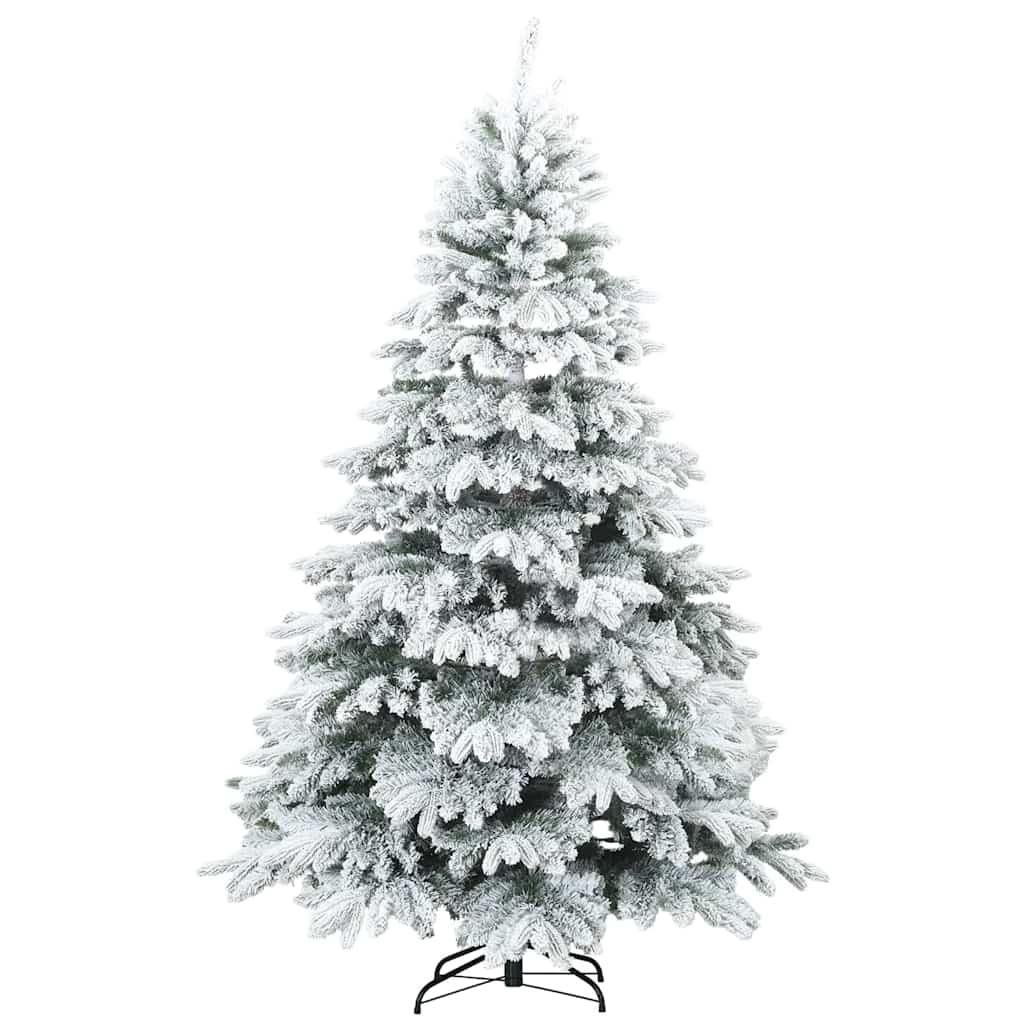 Kunstigt bøjelig juletræ snefløjtet Hvid 180 cm PVC, PE og stål