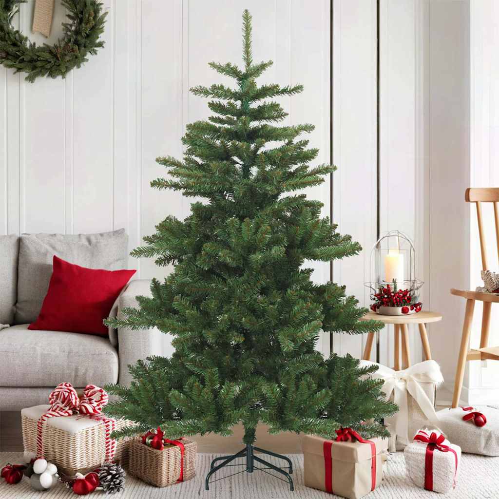 Kunstigt Hinged Juletræ med stativ Grøn 150 cm PVC, stål