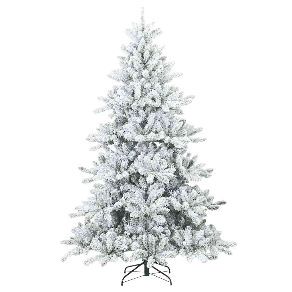 Kunstigt bøjelig juletræ snefløjtet Hvid 210 cm PVC, stål