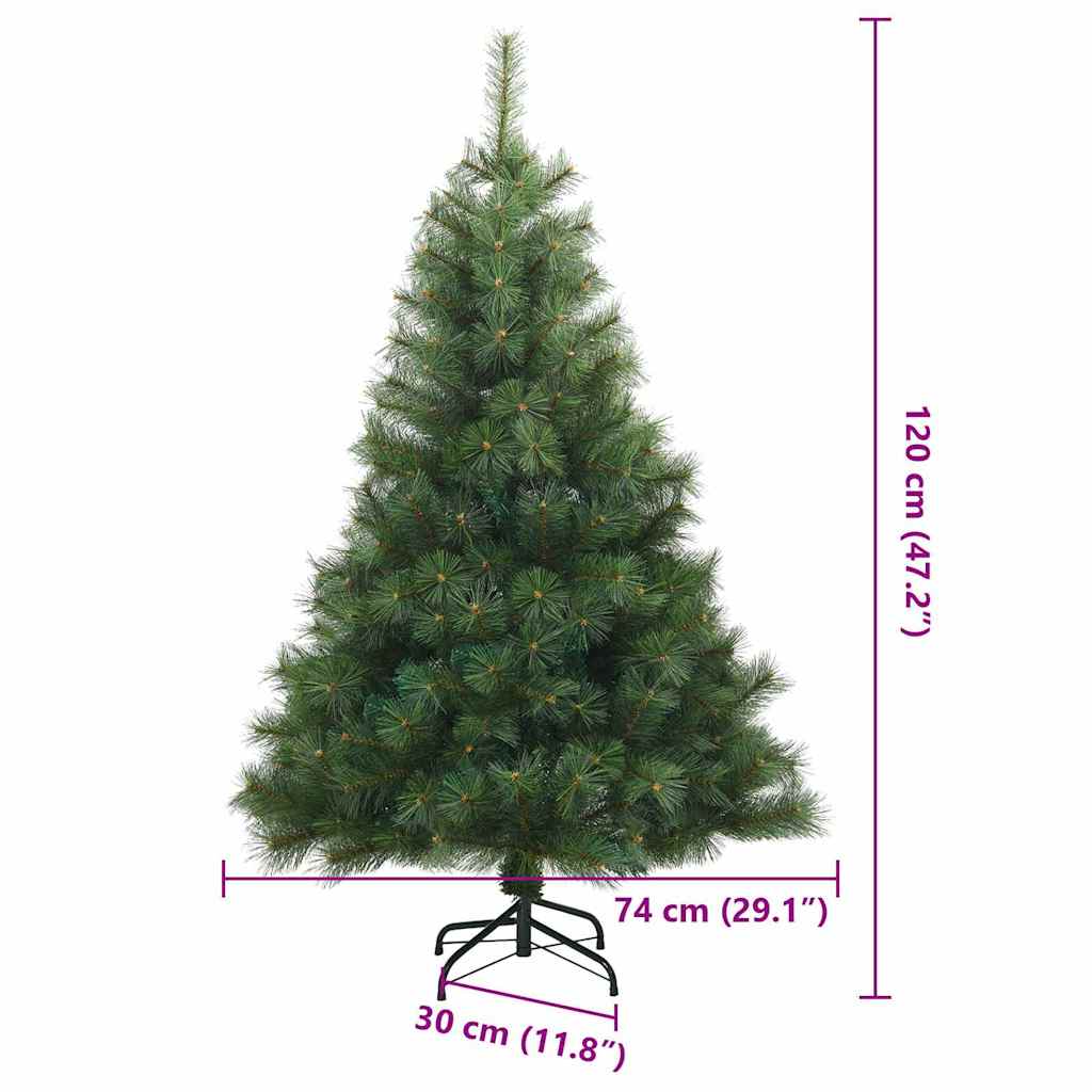 Kunstigt Hinged Juletræ med stativ Grøn 120 cm PVC, stål