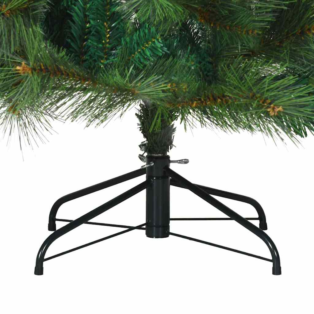 Kunstigt Hinged Juletræ med stativ Grøn 210 cm PVC, stål