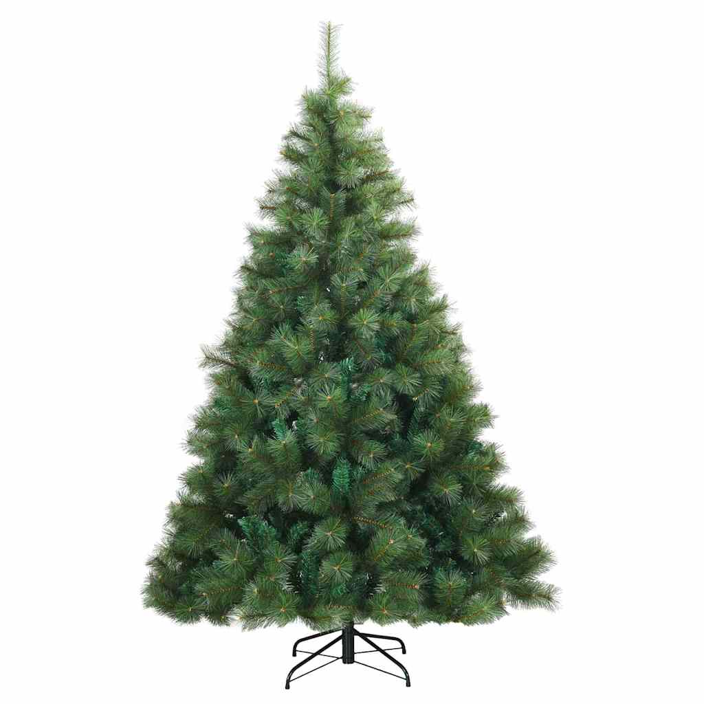 Kunstigt Hinged Juletræ med stativ Grøn 210 cm PVC, stål