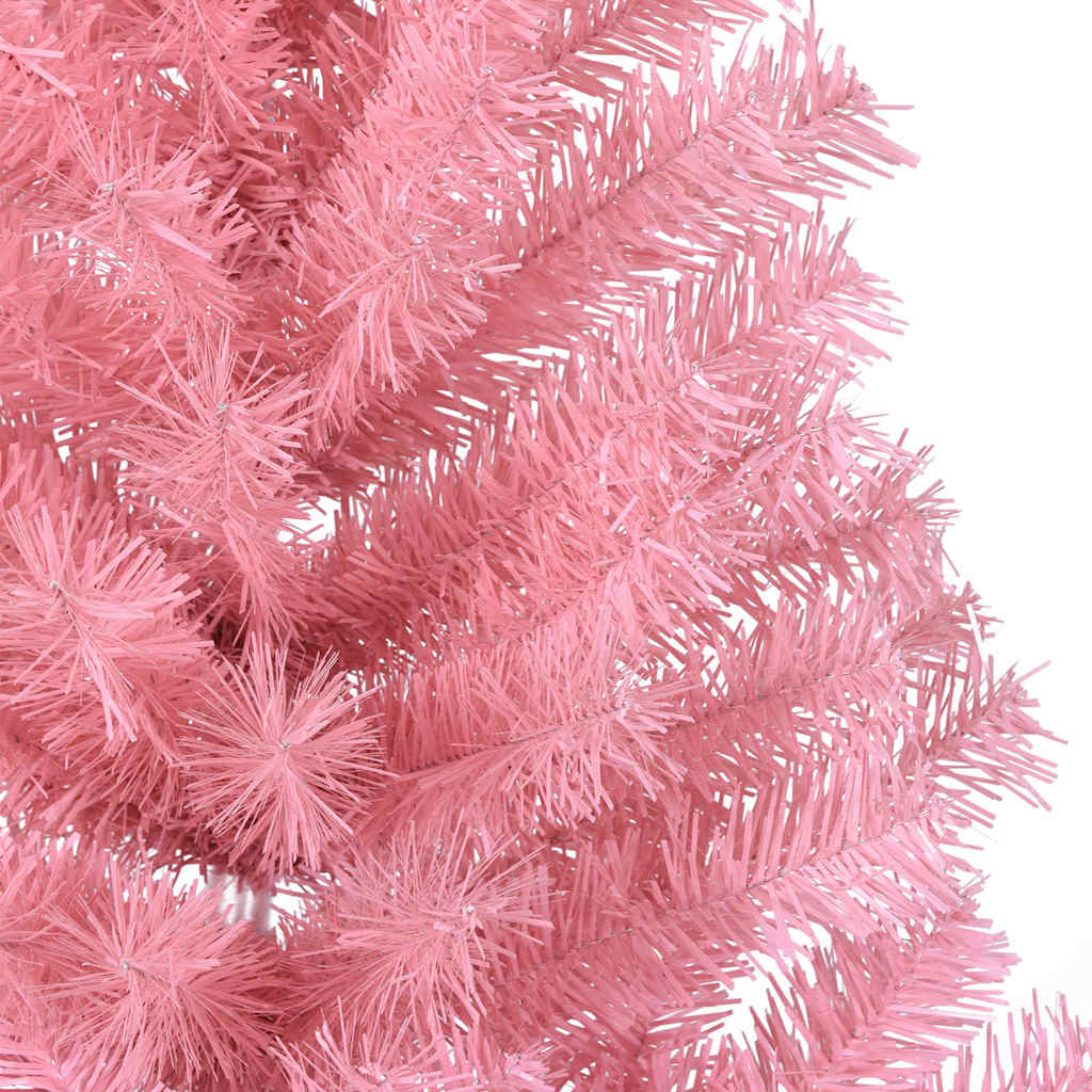Kunstig Forbelyst Juletræ med 150 LED'er Lyserød 120 cm PVC