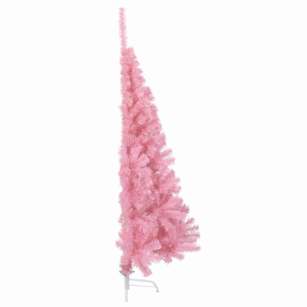 Kunstig Forbelyst Juletræ med 150 LED'er Lyserød 120 cm PVC