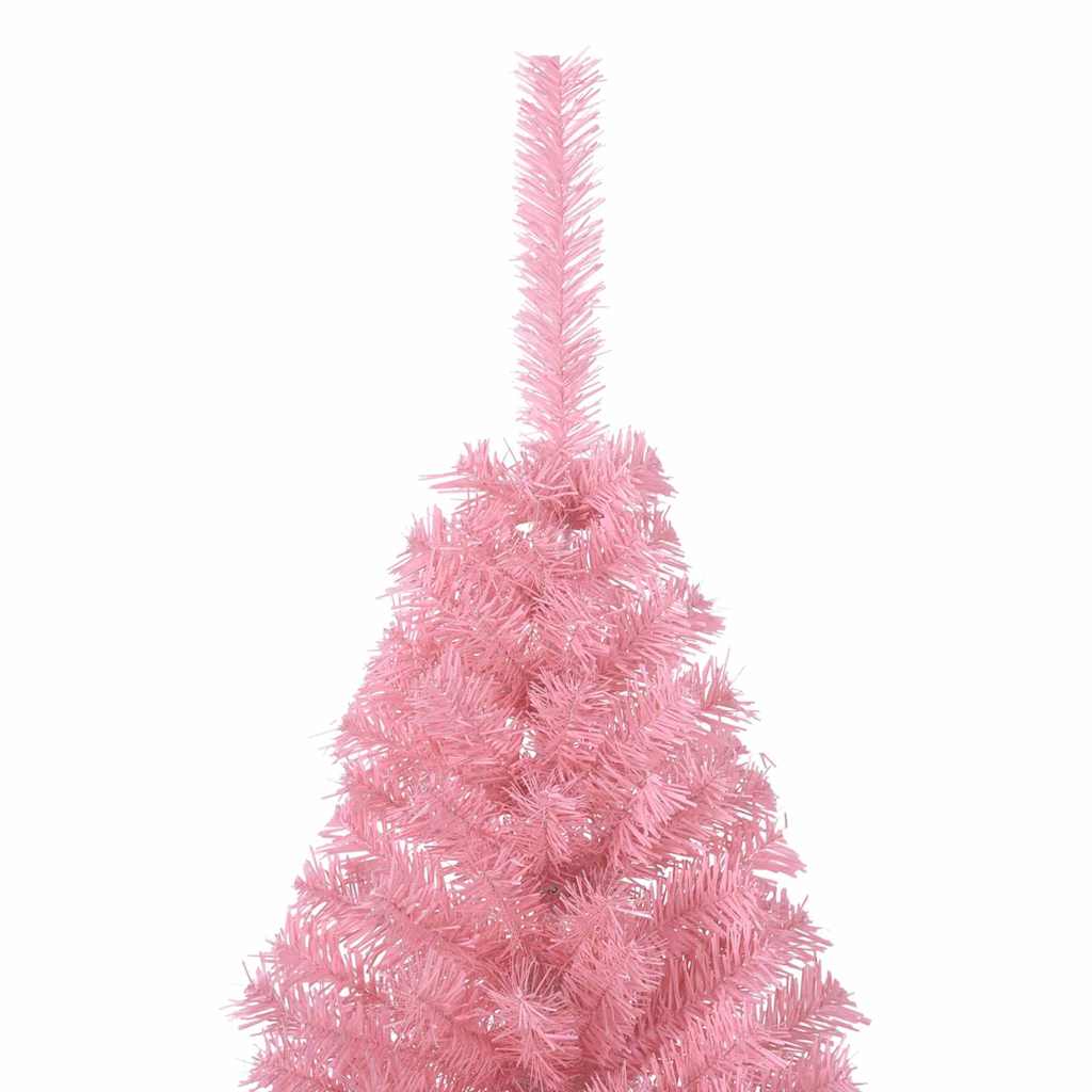 Kunstig Forbelyst Juletræ med 300 LED'er Lyserød 180 cm PVC