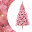Kunstig Forbelyst Juletræ med 300 LED'er Lyserød 240 cm PVC