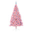 Kunstig Forbelyst Juletræ med 300 LED'er Lyserød 240 cm PVC