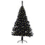 Kunstig Forbelyst Juletræ med 150 LED'er Sort 120 cm PVC