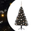 Kunstig Forbelyst Juletræ med 150 LED'er Sort 120 cm PVC