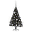 Kunstig Forbelyst Juletræ med 150 LED'er Sort 120 cm PVC