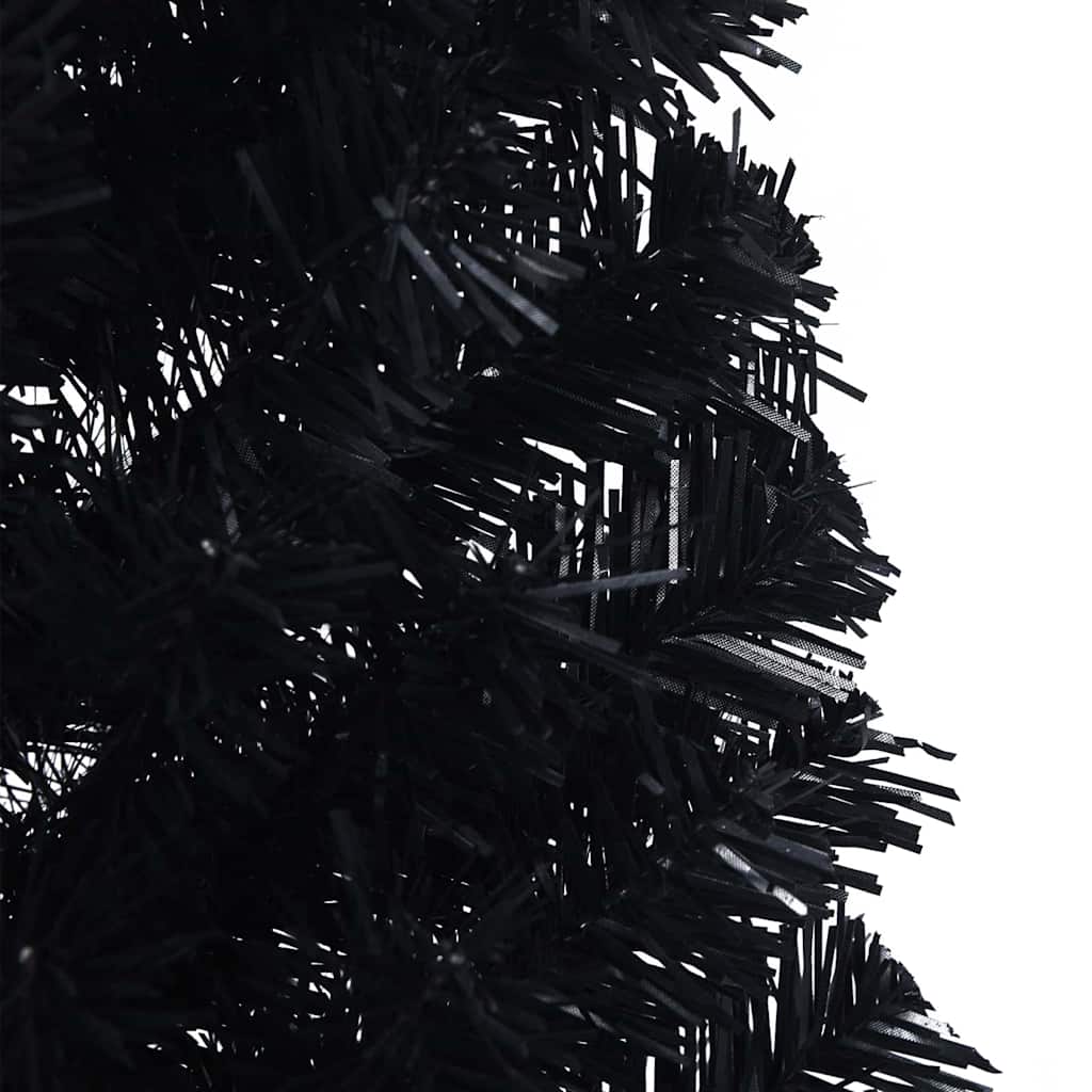 Kunstig Forbelyst Juletræ med 150 LED'er Sort 120 cm PVC