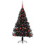 Kunstig Forbelyst Juletræ med 150 LED'er Sort 120 cm PVC