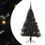 Kunstig Forbelyst Juletræ med 150 LED'er Sort 120 cm PVC