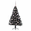 Kunstig Forbelyst Juletræ med 150 LED'er Sort 120 cm PVC