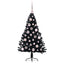 Kunstig Forbelyst Juletræ med 150 LED'er Sort 120 cm PVC