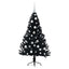 Kunstig Forbelyst Juletræ med 150 LED'er Sort 120 cm PVC