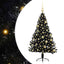 Kunstig Forbelyst Juletræ med 150 LED'er Sort 120 cm PVC