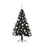 Kunstig Forbelyst Juletræ med 150 LED'er Sort 120 cm PVC